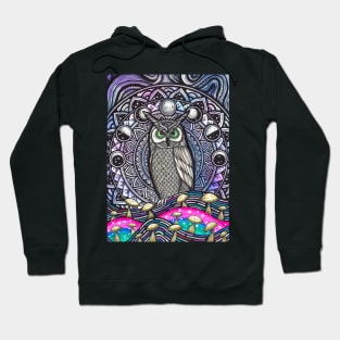 Great Owl in Mandala Hoodie